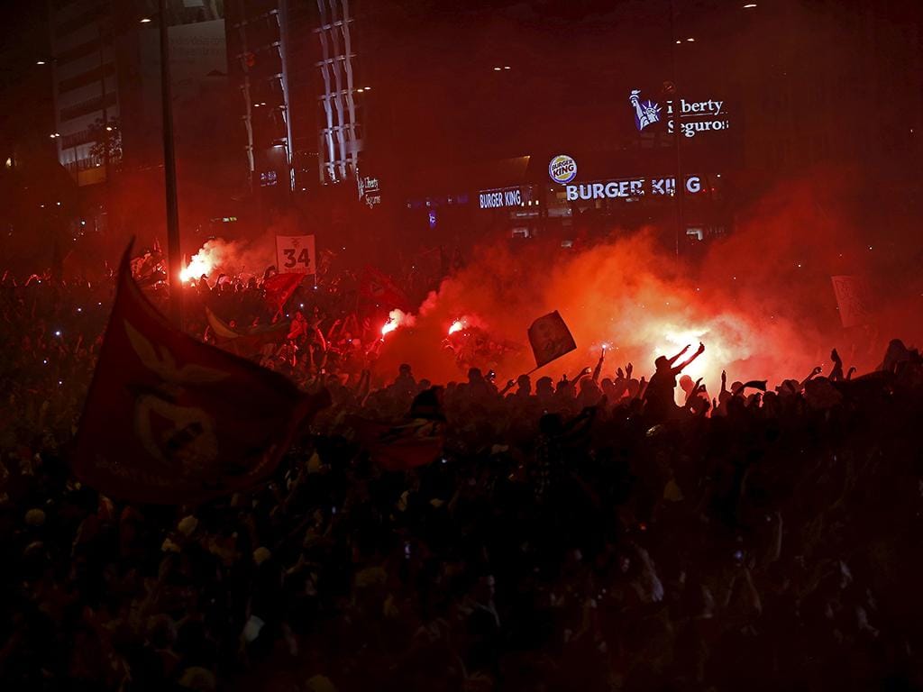 Benfica: a festa no Marquês de Pombal  (Reuters)