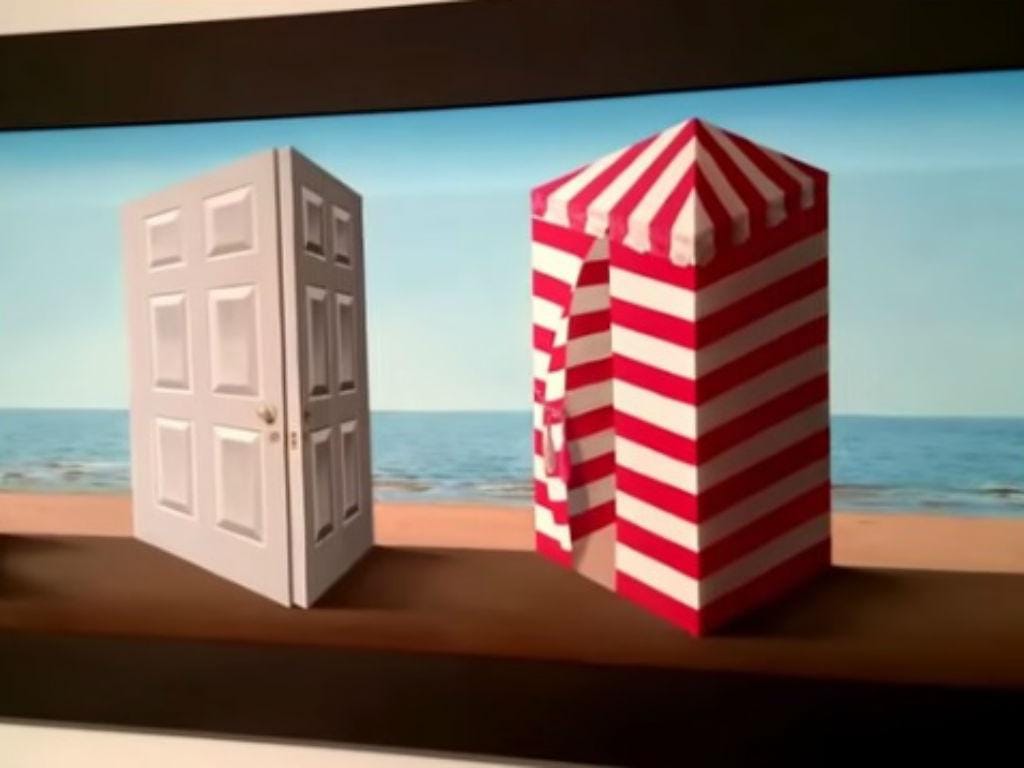 "Pintura viva" muda de perspetiva, Patrick Hughes (Reprodução YouTube)