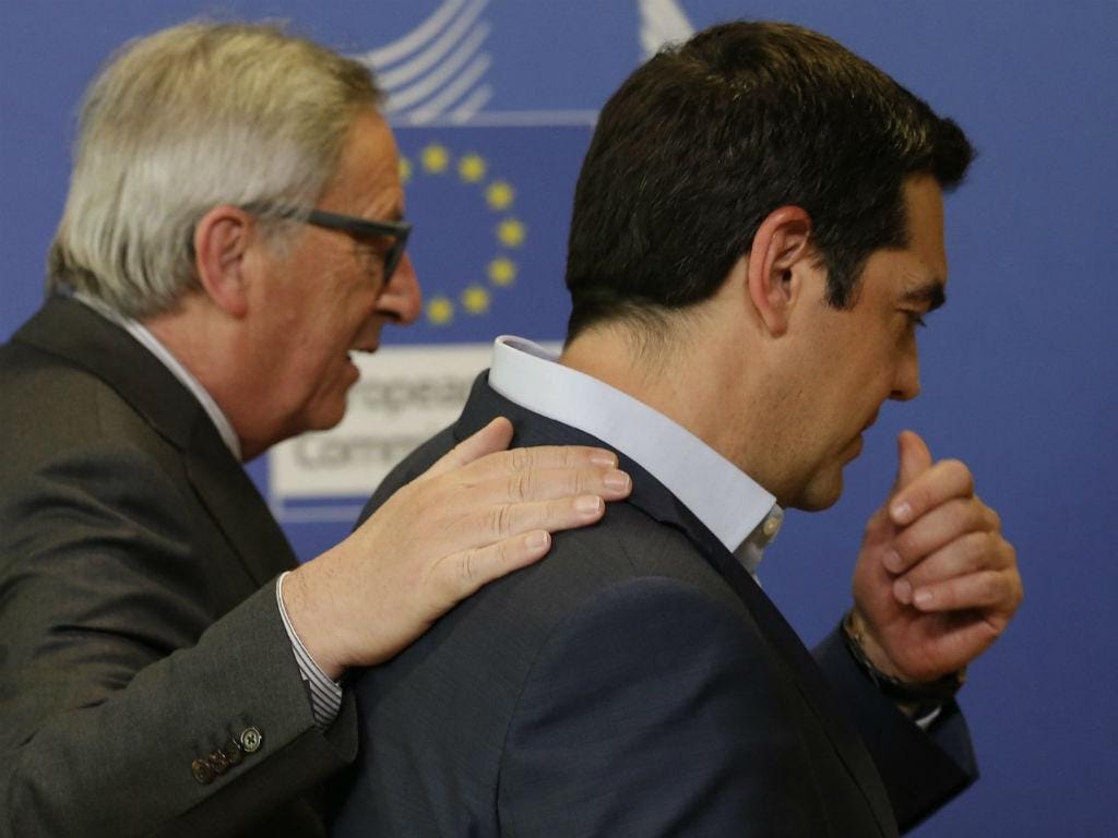 Jean-Claude Juncker e Alexis Tsipras [Foto: EPA]