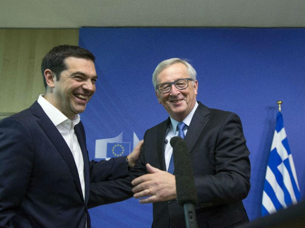 Tsipras e Juncker (Reuters)