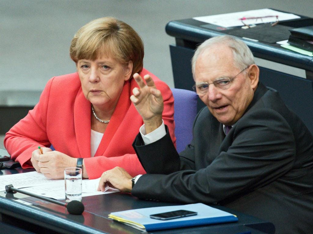 Angela Merkel e Wolfgang Schauble [EPA]