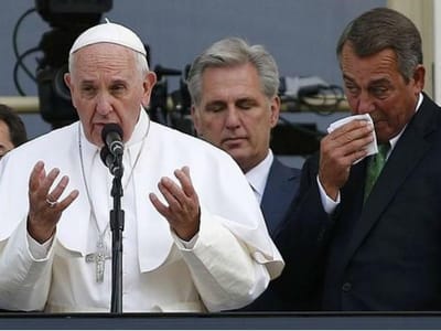 Líder de Congresso dos EUA em lágrimas ao ouvir o Papa - TVI