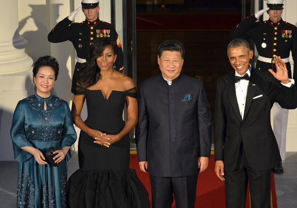 Barack e Michelle Obama com Xi Jinping e Peng Liyuan - Barack e Michelle Obama oferecem jantar de gala para casal presidencial chinês 25.09.2015 Foto: Reuters