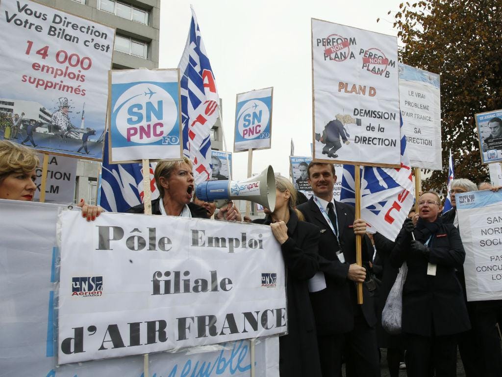 Manifestação de funcionários da Air France [Reuters]