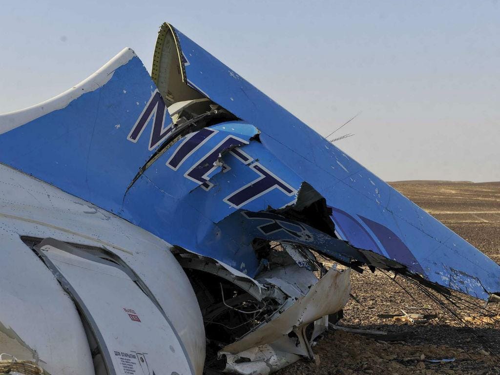 Avião da Metrojet que se despenhou no Egito [Reuters]