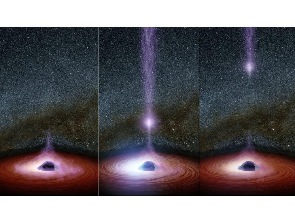 NASA capta luz raio-X a escapar de um buraco negro