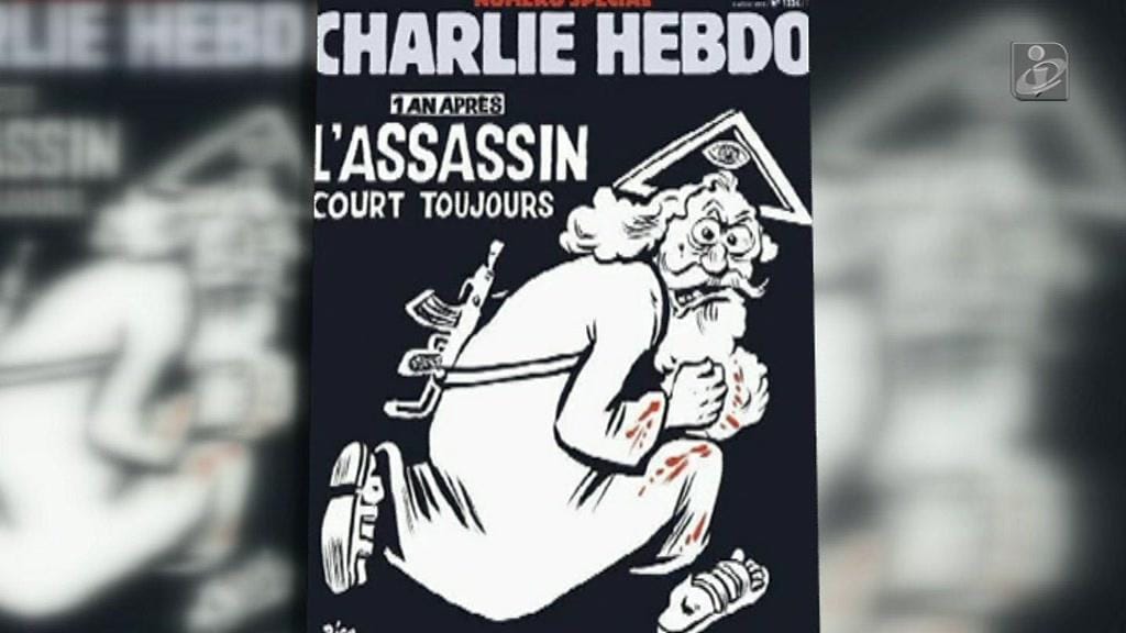 Deus assassino numa capa especial para o Charlie Hebdo