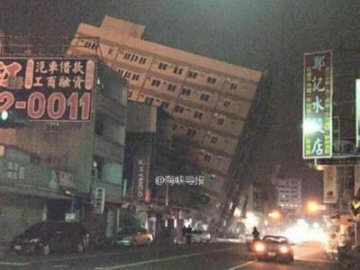 Forte sismo provoca queda de quatro edifícios em Taiwan - TVI
