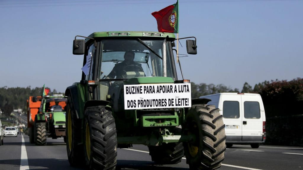 Protesto de produtores de leite e carne 