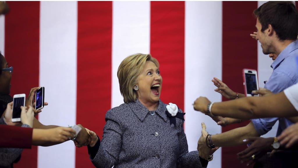 Hillary Clinton numa ação de campanha em Charlotte, Carolina do Norte (2016)