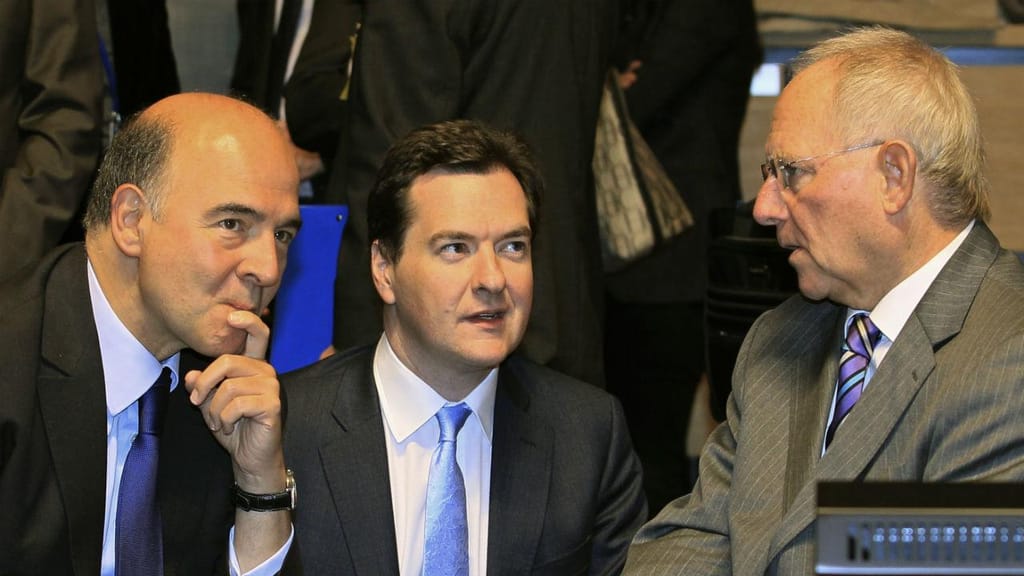 Pierre Moscovici, George Osborne e Wolfgang Schauble