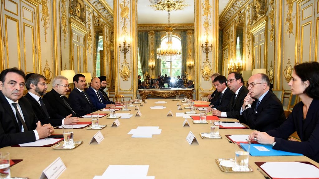 Encontro de François Hollande com os líderes das confissões religiosas