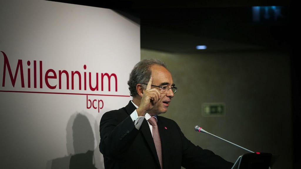 Nuno Amado, presidente do Millennium BCP, durante a conferência de imprensa para apresentação dos resultados do 2º trimestre de 2016