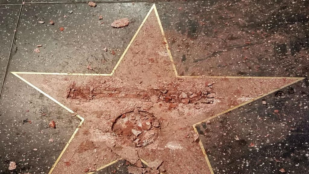 Estrela de Donald Trump foi vandalizada
