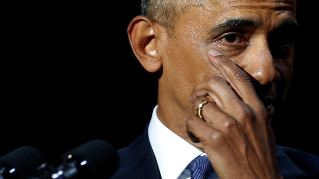 Obama emocionado no último discurso como presidente dos EUA