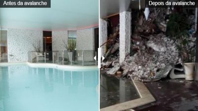 Itália: o antes e o depois do hotel atingido por avalanche - TVI