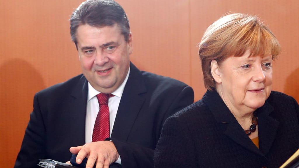 Sigmar Gabriel e Angela Merkel