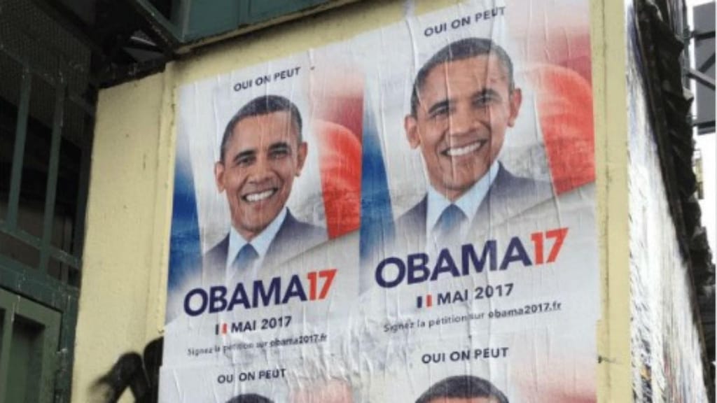 Cartaz da petição para Obama como próximo presidente francês