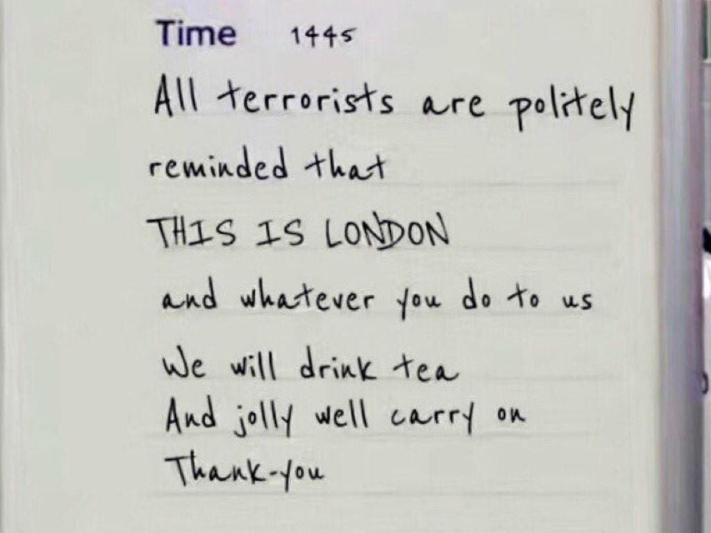 A mensagem que Londres deixa aos terroristas