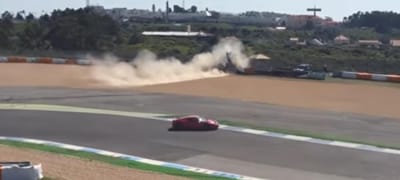 Ferrari 488 fica sem travões no Autódromo do Estoril - TVI