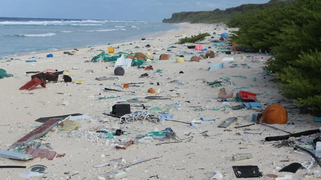 Lixo "de plástico" na ilha de Henderson