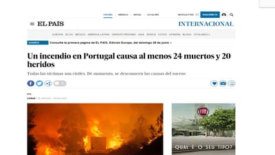 Tragédia do incêndio em Portugal alastrou à imprensa internacional - TVI