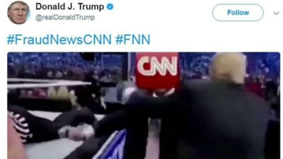 Trump publica vídeo em que luta contra logotipo da CNN - TVI