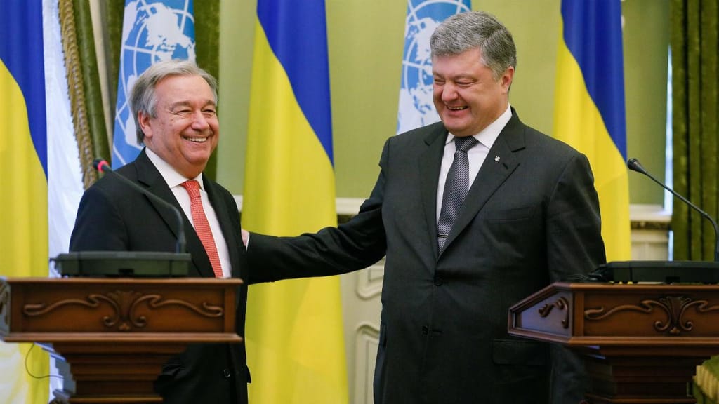 António Guterres e Petro Poroshenko