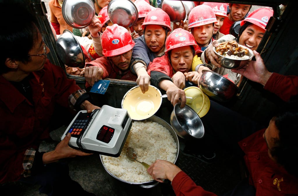 China - Arroz (Almoço de trabalhadores em Sichuan)