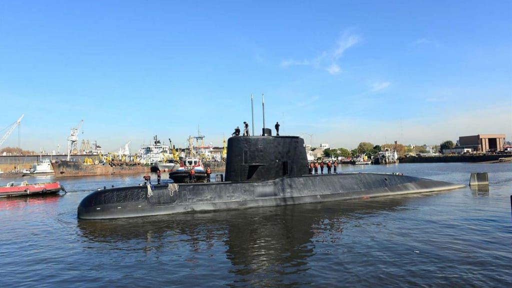 Submarino ARA San Juan em Buenos Aires, Argentina, em junho de 2017