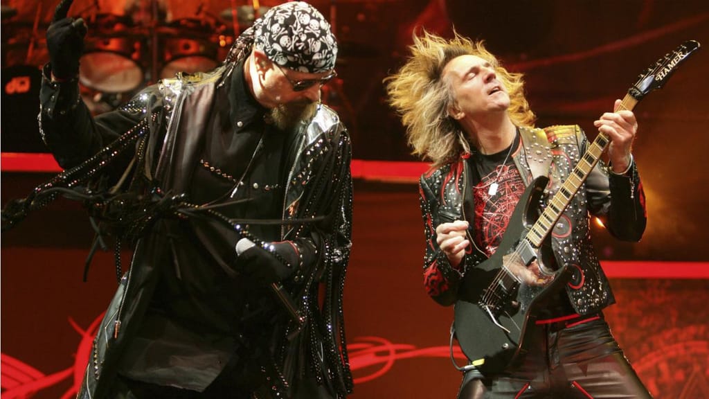 Rob Halford e o guitarrista Glenn Tipton - Judas Priest