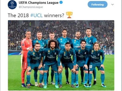 «Campeões de 2018?», o tweet da UEFA que está a gerar polémica - TVI