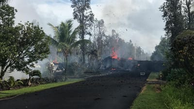 Várias casas destruídas pela lava do vulcão Kilauea - TVI