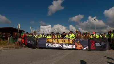 Sindicato reclama adesão total à greve dos estivadores do porto de Setúbal - TVI