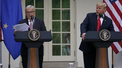 Trump e Juncker concordam em reduzir barreiras comerciais - TVI