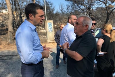 Primeiro-ministro grego foi ver locais devastados pelos incêndios - TVI