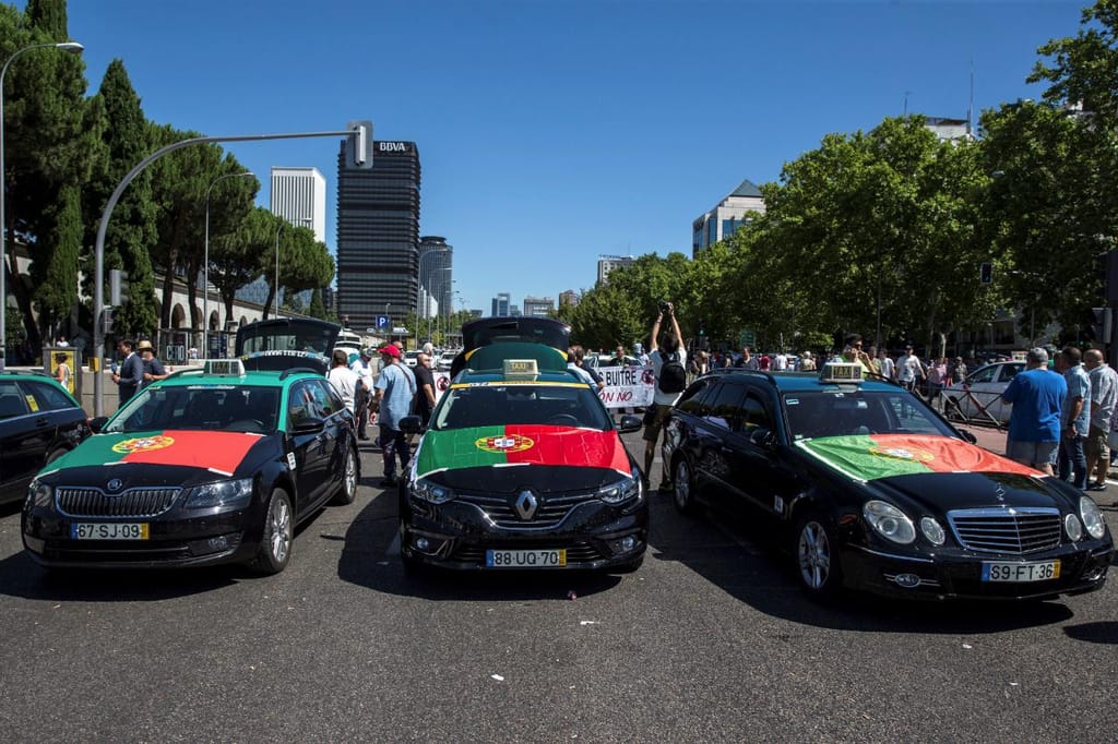 Protesto taxistas em Espanha