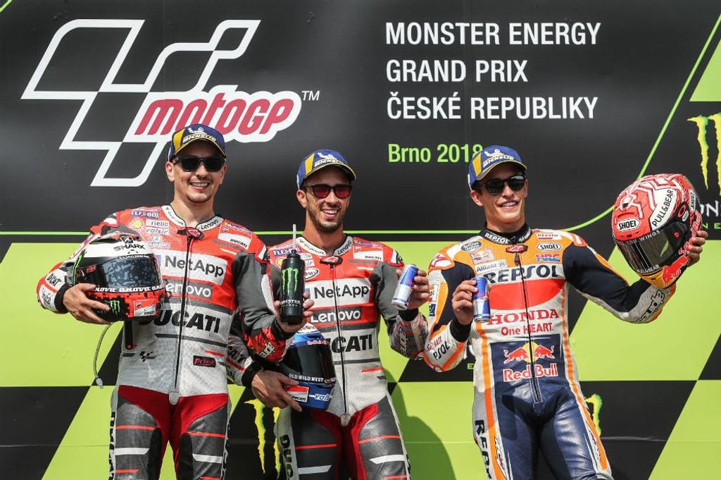 Pódio MotoGP Rep. Checa (Lusa)
