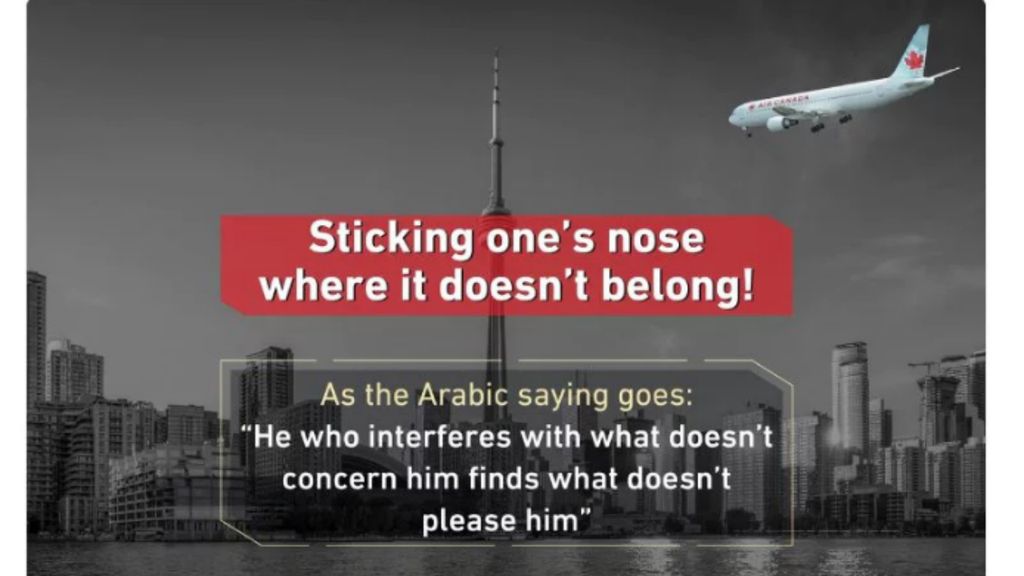 Arábia Saudita representa 11 de setembro em publicação contra Canadá