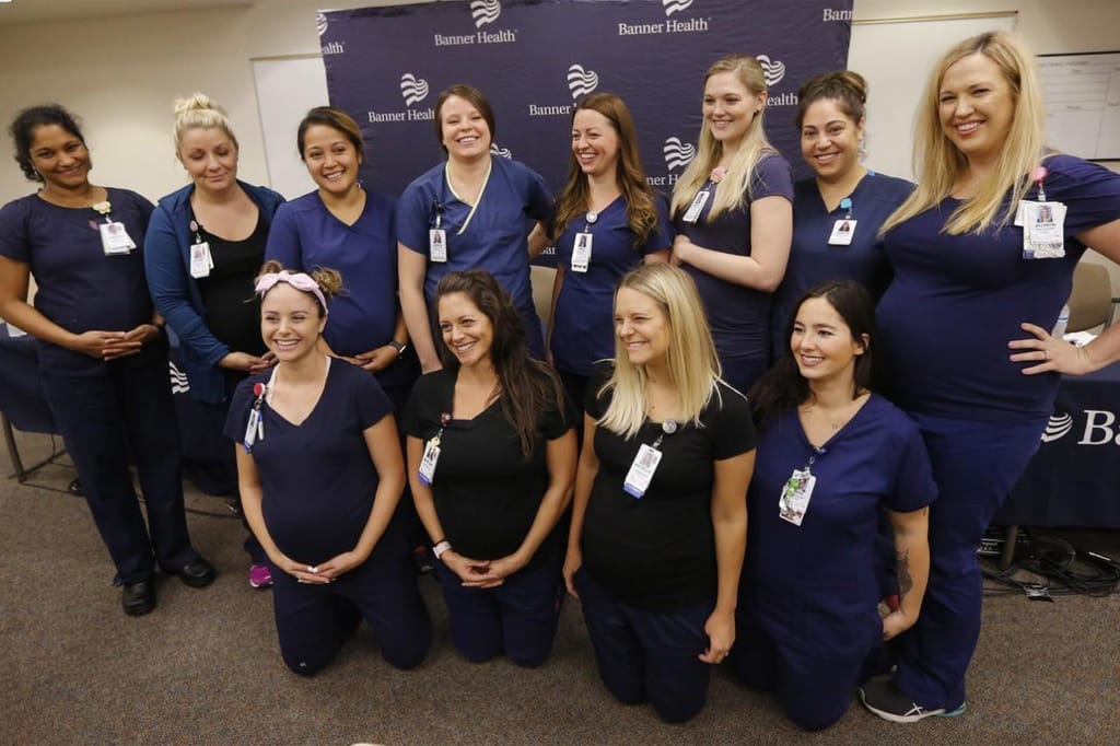 16 enfermeiras grávidas no Hospital Banner Desert, no Arizona