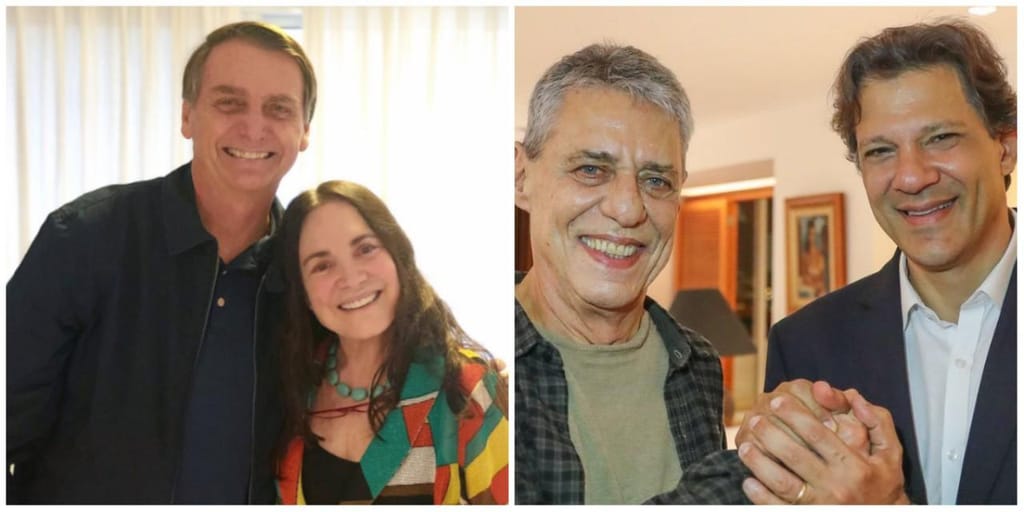 Bolsonaro vs. Haddad e os famosos que os apoiam