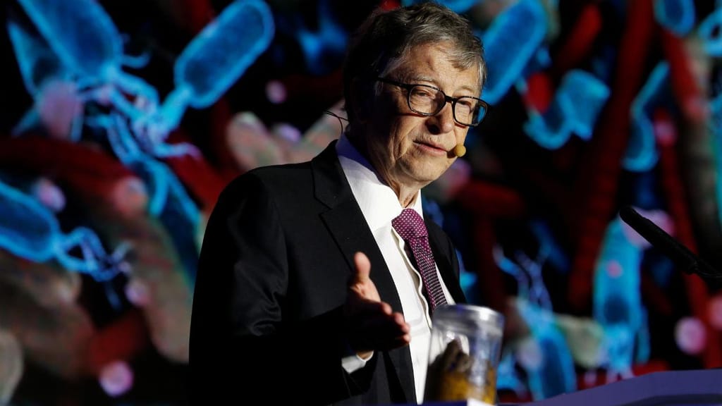 Bill Gates numa feira tecnológica em Pequim