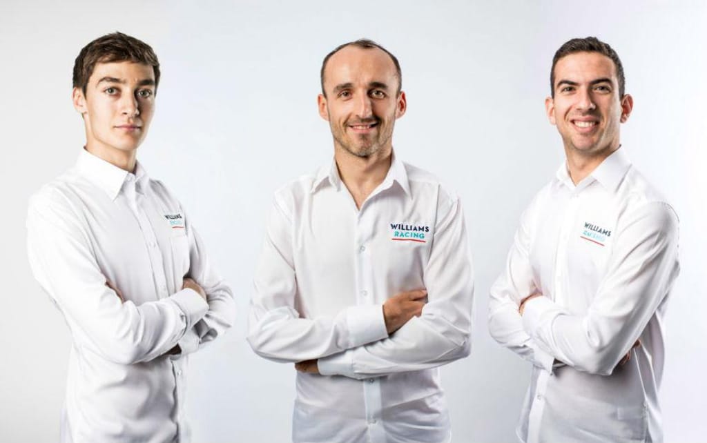 George Russel, Robert Kubica e Nicholas Latifi (imagem Formula 1)