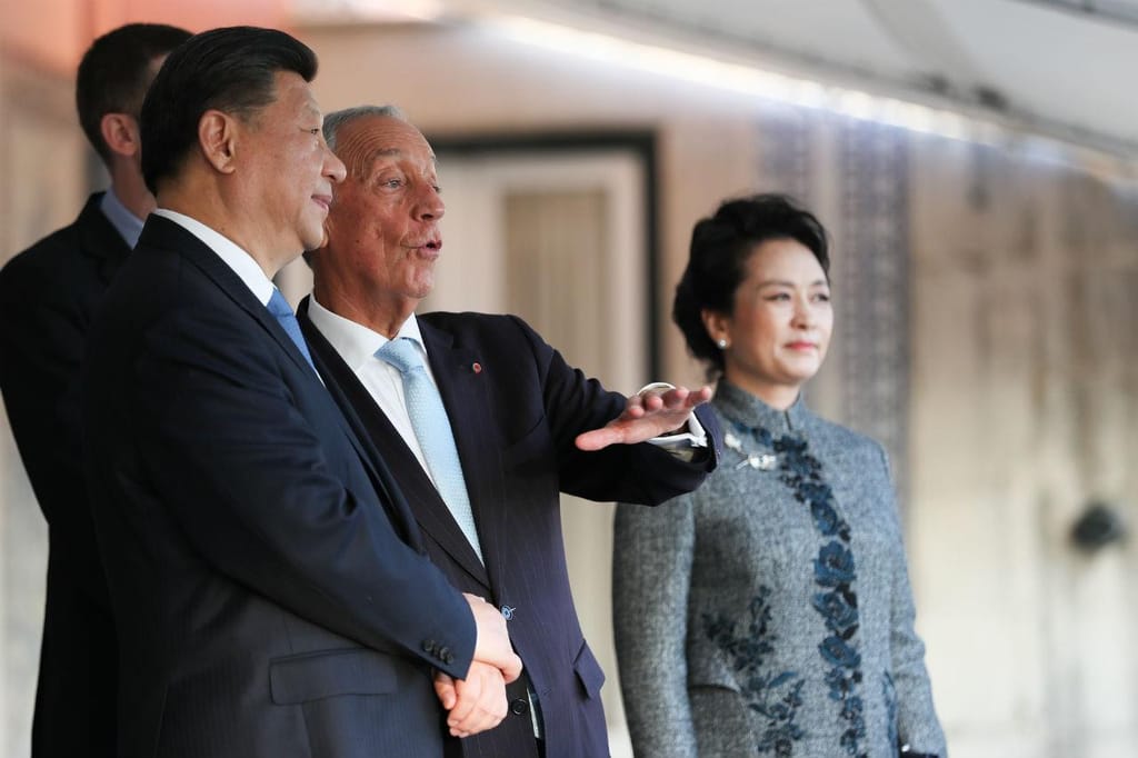 Marcelo Rebelo de Sousa e o presidente da China, Xi Jinping