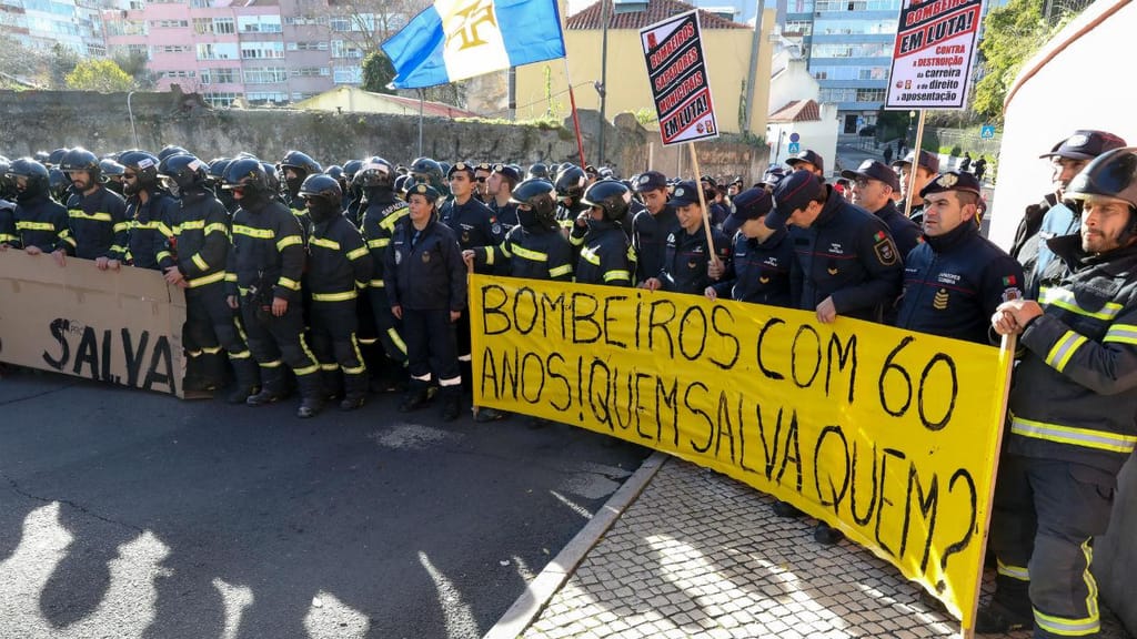 Protesto dos bombeiros em Lisboa