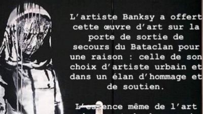 Obra de Banksy roubada do Bataclan por encapuzados - TVI