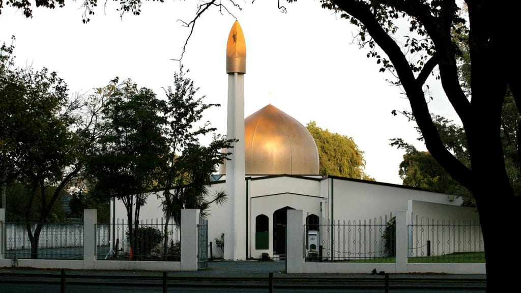 Uma das mesquitas onde houve um ataque, na Nova Zelândia