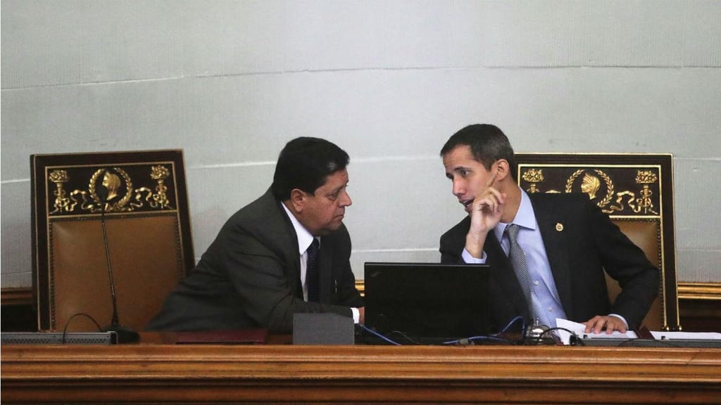 Edgar Zambrano e Juan Guaidó