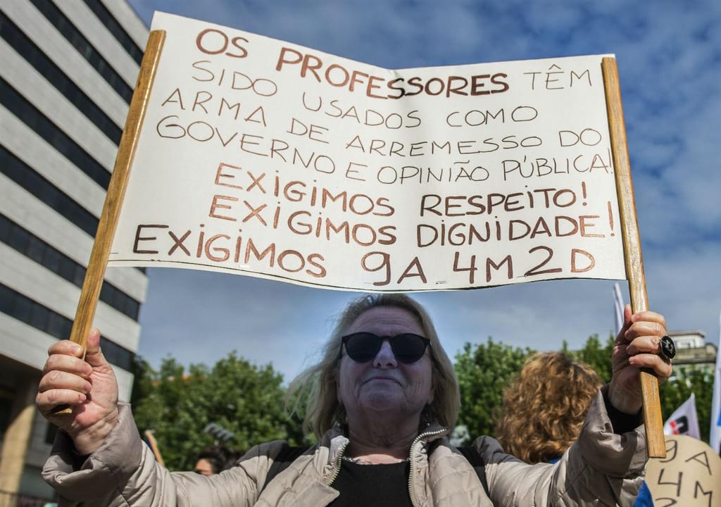 Professores em protesto