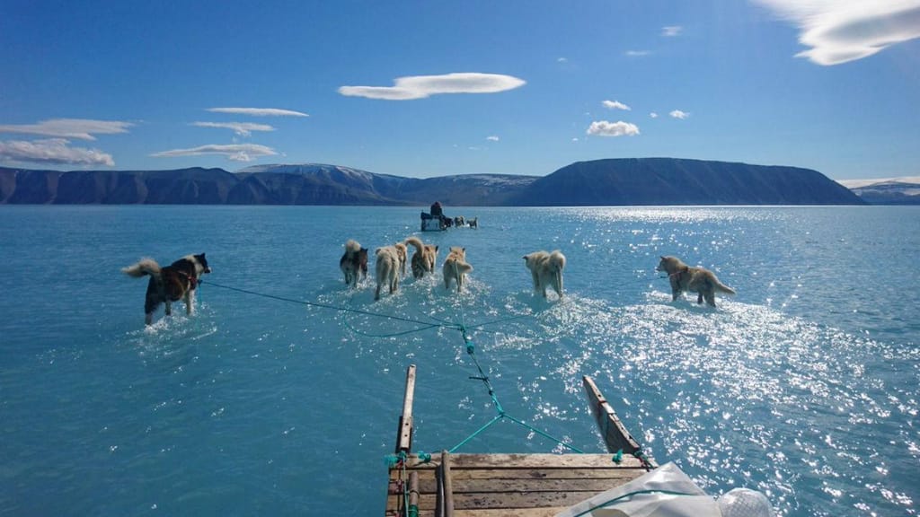 Imagem mostra o degelo na Gronelândia